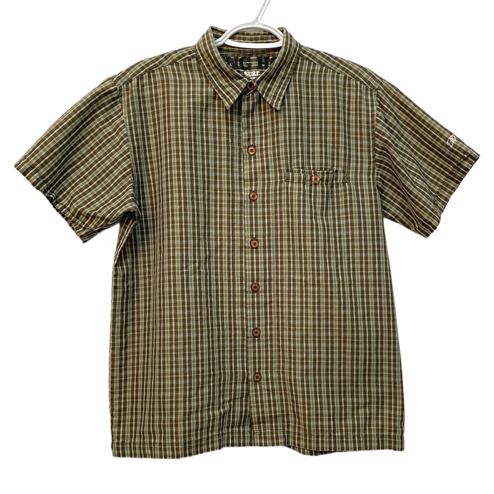 PIPING HOT 1975 Mens AUTHENTIC SURFWEAR Plaid Short Sleeve Collared Shirt Size M